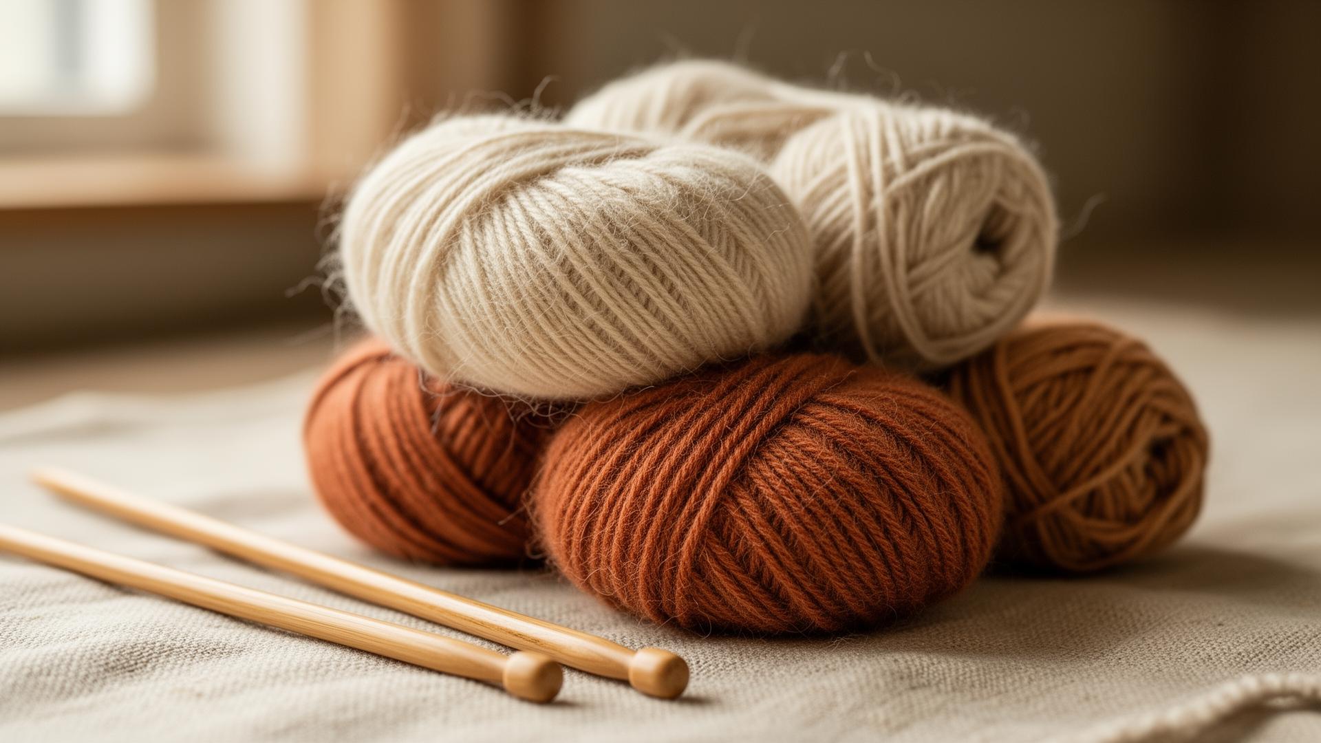 Stack of premium hand-wound yarn balls